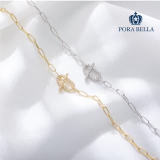 【Porabella】925純銀鋯石滿鑽小豬鼻子手鍊手環 甜美可愛 告白禮物 情人節禮物 送女友 銀飾 Bracelet