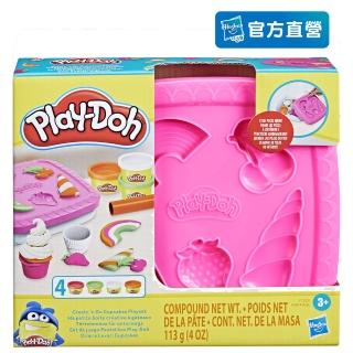 【PLAYDOH 培樂多】其他系列-小小攜帶收納盒黏土遊戲組 CUPCAKES PLAYSET F6914(兒童黏土玩具/觸覺玩具)
