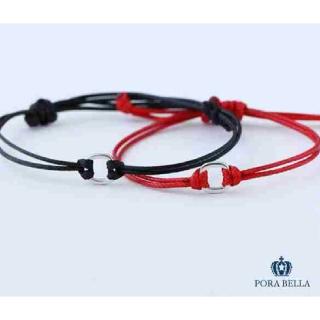 【Porabella】925純銀情侶紅繩黑繩手鍊 好運轉運桃花運好姻緣手繩 命中註定紅繩手鍊 Bracelets