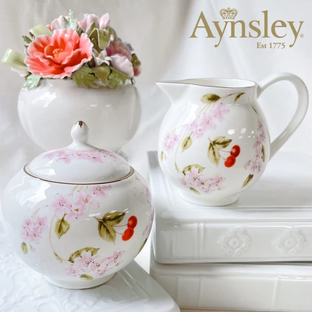 【英國Aynsley】櫻花盛開系列 骨瓷糖奶罐組 喬遷禮 入厝禮 母親節