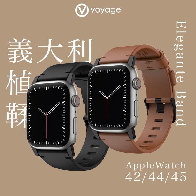 【VOYAGE】Apple Watch 49/46/45/44mm專用-義大利精品植鞣牛皮錶帶(Apple Watch1-10代&SE&Ultra 全系列)