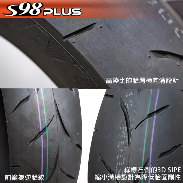 【MAXXIS 瑪吉斯】S98 PLUS 全熱熔競技胎 -12吋(100-90-12 49J S98+ 前輪)
