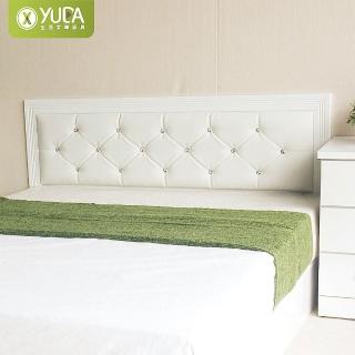 【YUDA 生活美學】純白黛曼特水鑽石床頭片 單人加大3.5尺 床頭片/床頭板/床片(非床頭箱)