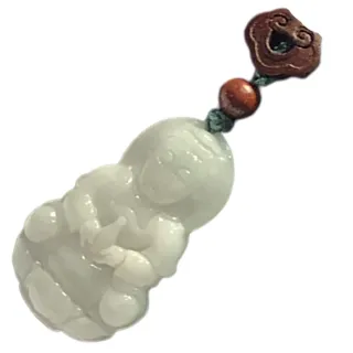 【十方佛教文物】寶瓶觀音 緬甸玉 秋香綠中國結項鍊