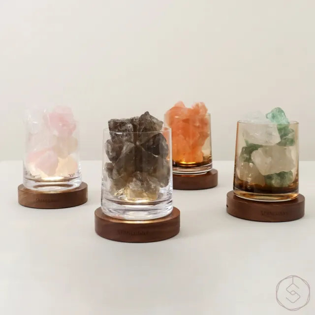 【SPANCONNY 飾品控】多款水晶自由選 l 黑胡桃木燈座 l 水晶氣氛燈(桌燈/小夜燈/水晶燈)