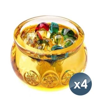 【小魚嚴選】八公分聚寶盆附玻璃元寶 4入(元寶可挑色/200g元寶/八色任選)