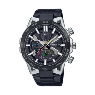 【CASIO 卡西歐】EDIFICE 太陽能系列藍芽智慧錶/48mm/黑(EQB-2000DC-1A)