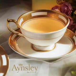 【英國Aynsley】女王系列 骨瓷真金浮雕咖啡杯盤組 禮盒包裝 150ml 喬遷禮 入厝禮 母親節