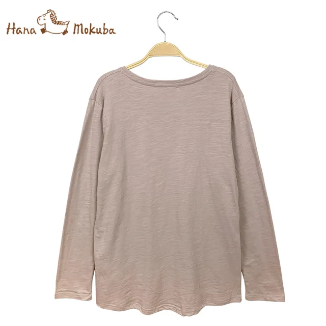 【Hana Mokuba】花木馬日系女裝竹節棉簡約休閒大圓領T恤(T恤)