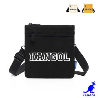 【KANGOL】英國袋鼠LOGO大字正方形側背扁包