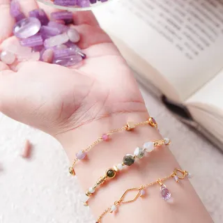【Ficelle】創意靈感 紫水晶 K金 老月光 · 麗陽手鍊(輕珠寶 天然石 磁場 開運 設計款 手工製作)