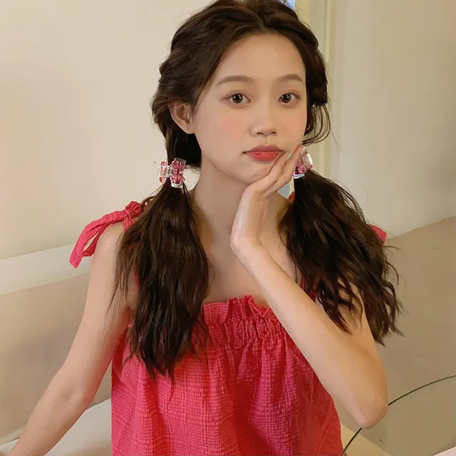 【MISA】透明髮夾 蝴蝶結髮夾/韓國設計甜美透明蝴蝶結造型髮夾2件組(2款任選)