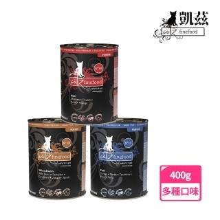 【Catz finefood 德國凱茲】單一純肉低敏系列無穀400克 主食貓罐 6罐組(400克 大容量 多貓家庭)