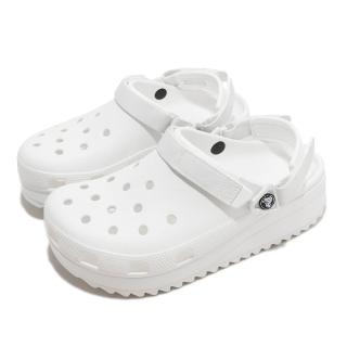 【Crocs】涼拖鞋 Classic Hiker Clog 男鞋 女鞋 經典白 全白 厚底 戶外 鋸齒底 洞洞鞋(206772143)