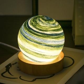 【SKYOCEAN】北歐極光星球USB充電式三色溫拍拍觸控小夜燈 夢幻彩虹床頭星空(極光款)