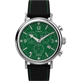 【TIMEX】天美時 復刻系列 41 毫米復古綠三眼計時手錶 綠x黑 TXTW2V43900