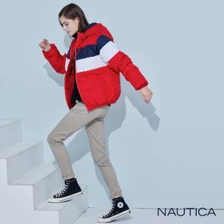 【NAUTICA】女裝 修身窄管休閒長褲(卡其)