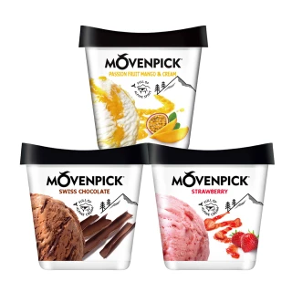 【Movenpick 莫凡彼】100%純天然500ML冰淇淋任選3盒-冷凍配送(瑞士原裝進口)