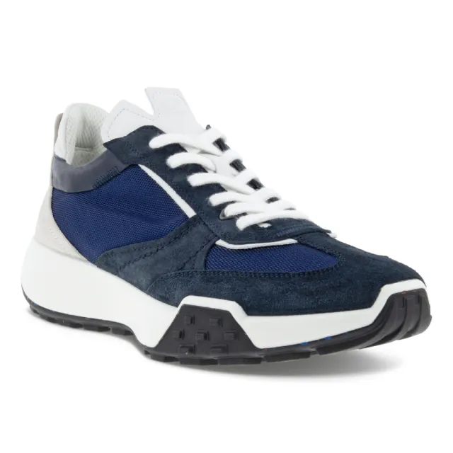 ecco】RETRO SNEAKER M 復古拼接皮革休閒運動鞋男鞋(藍色52495460033