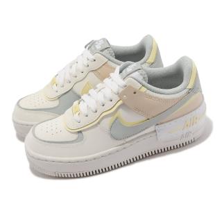 【NIKE 耐吉】休閒鞋 Wmns AF1 Shadow 女鞋 米白 粉藍 經典 AF1 基本款(DR7883-101)