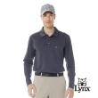 【Lynx Golf】男款保暖舒適雙面立體組織材質配布剪裁設計胸袋款長袖POLO衫(三色)