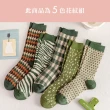 【Acorn 橡果】日系抹茶系中筒襪短襪保暖襪2641(超值5色組)