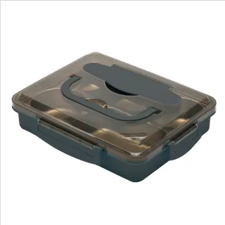 304不鏽鋼保溫分格便當盒/餐盒-5格(附餐具+湯碗+保溫袋)