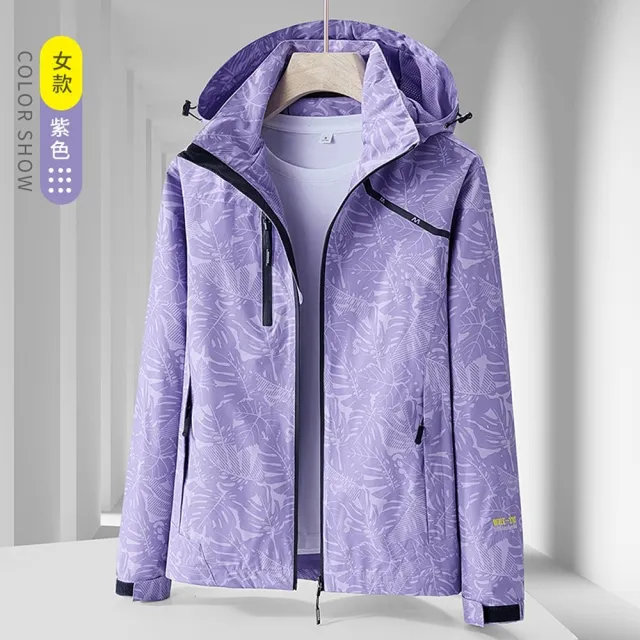【米蘭精品】現貨+預購 衝鋒衣連帽夾克(印花輕盈防風耐磨男女衝鋒外套8色74db27)