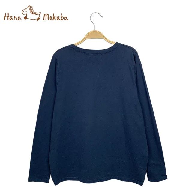 【Hana Mokuba】花木馬日系女裝長袖圓領針梭織拼接細緻刺繡T恤(T恤)