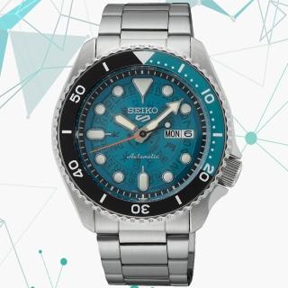 【SEIKO 精工】5 Sports系列 半透明 湖水綠 機械腕錶 禮物 推薦(SRPJ45K1/4R36-13N0B)