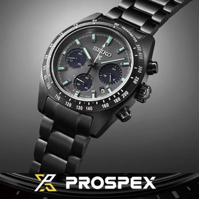 【SEIKO 精工】PROSPEX SPEEDTIMER太陽能 碼表計時夜視鏡腕錶-黑39mm_SK028(SSC917P1/V192-0AF0SD)