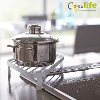 【Conalife】2入組 - 日系簡約鐵藝角落置物架(爐臺架 隔熱架 收納架)