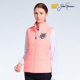 【Jack Nicklaus 金熊】GOLF女款鋪棉防潑水素面背心(粉色)