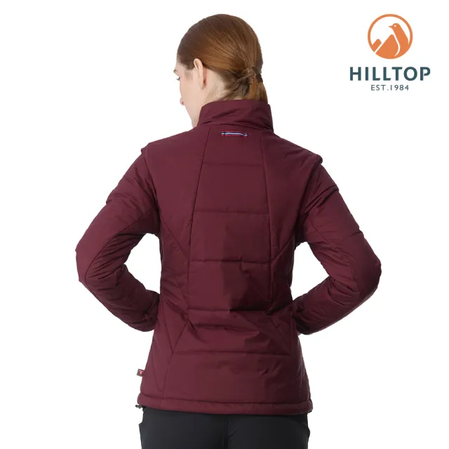 【Hilltop 山頂鳥】科技棉短大衣（可銜接GORE-TEX外件） 女款 暗紅｜PH22XFY8ECH0