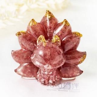【咕咕好運GoodGoodLuck】奧罡能量九尾狐仙-草莓晶《含開光》│聚焦你的意念(#正緣桃花 #正面情緒)
