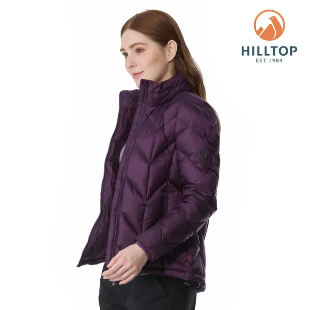 【Hilltop 山頂鳥】羽絨短大衣 （可銜接GORE-TEX外件） 女款 深紫｜PF22XF17ECJ0