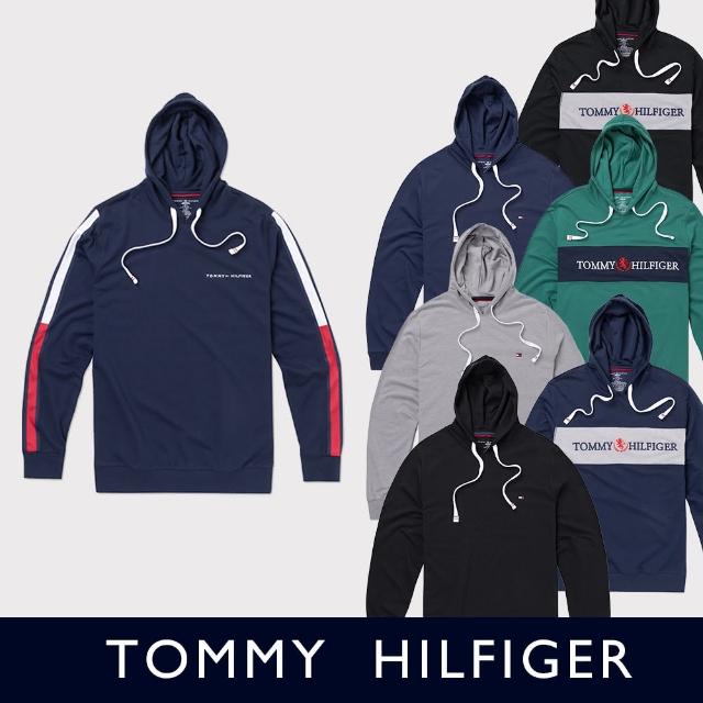 【Tommy Hilfiger】TOMMY 經典刺繡文字LOGO圖案連帽T恤 上衣-多色組合(可搭情侶款/平輸品/)