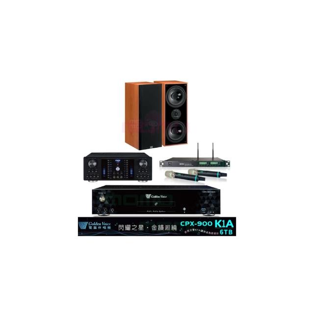 【金嗓】K1A+FNSD A-380N+ACT-8299PRO++KTF DM-827(6TB點歌機+卡拉OK擴大機+無線麥克風+書架式喇叭)