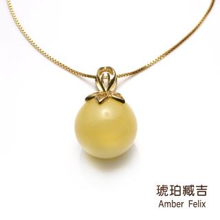 【Amber Felix】琥珀臧吉蜜蠟圓珠墜鍊(送琥珀筆)