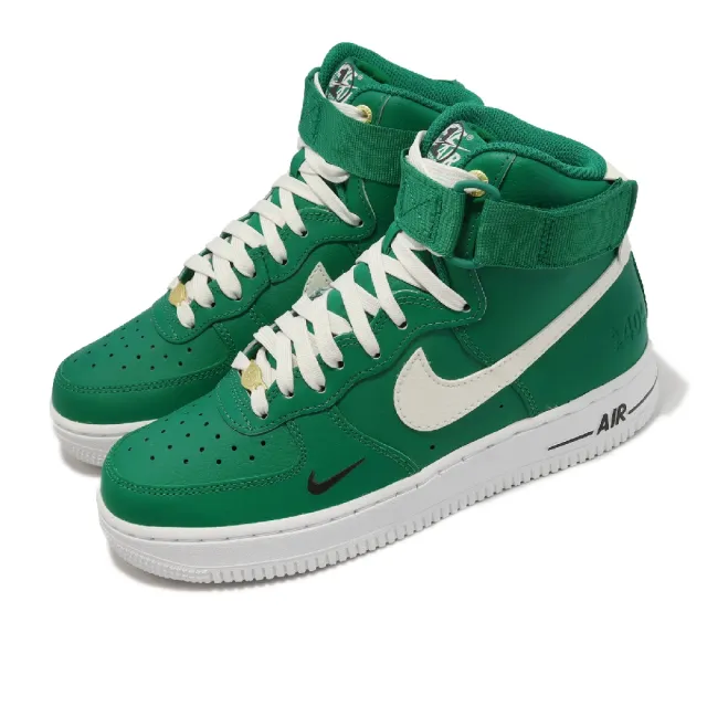 NIKE 耐吉】休閒鞋Wmns Air Force 1 HI SE 女鞋綠白AF1 40週年金扣星星