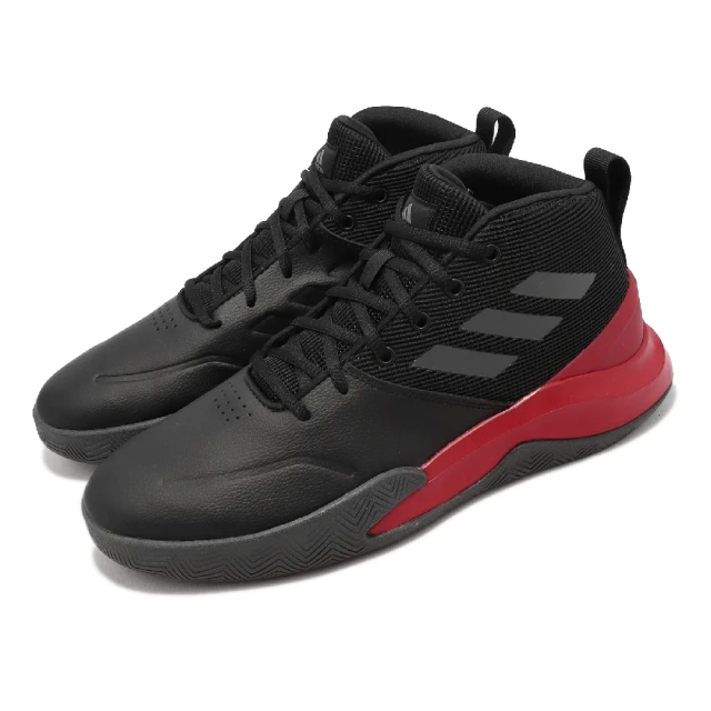 【adidas 愛迪達】籃球鞋 Ownthegame 男鞋 黑 紅 緩震 透氣 基本款 運動鞋 愛迪達(EG0951)