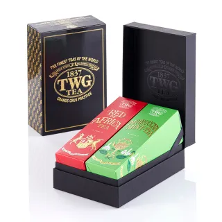 【TWG Tea】時尚茶罐雙入禮盒組 非洲南非國寶茶100g+摩洛哥薄荷綠茶100g(南非國寶茶+綠茶)