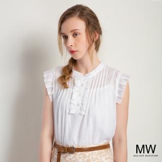 【MAGIQUE WARDROBE】立領半開襟荷葉袖上衣(3色)