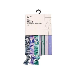 【NIKE 耐吉】頭帶 Mixed Ponytail Holder 男女款 多掃 紫粉 綠 圖紋 素面 髮帶 髮圈(N000353751-0OS)