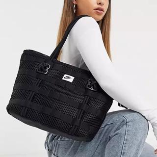 【NIKE 耐吉】托特包 Air Tote Bag 男女款 黑 大容量 基本款 手提 包包 工裝風 肩揹包 媽媽包(CU2607-010)