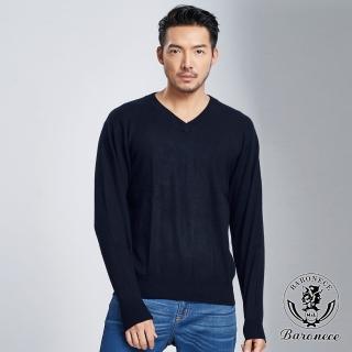 【BARONECE 百諾禮士】質男V領喀什米爾素色毛衣 黑(615702-11)