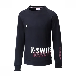 【K-SWISS】圓領長袖上衣 Modern Sweatshirt-男-黑(107269-008)