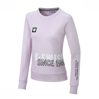 【K-SWISS】圓領長袖上衣 Modern Sweatshirt-女-粉紫(197269-580)