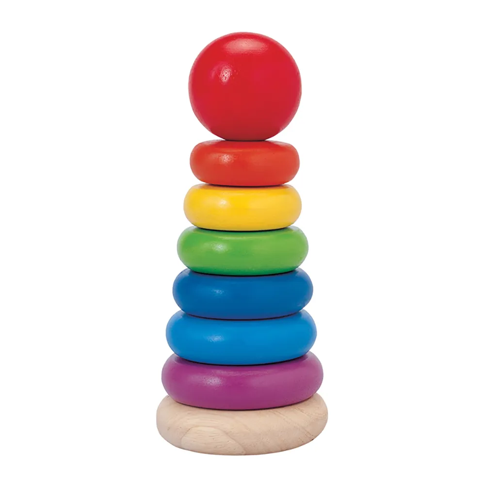 【Plantoys】原木感統玩具-彩虹疊疊樂(木質木頭玩具)