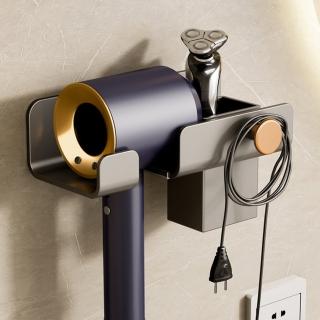 【KOKOYI】榮耀奢華壁掛免釘免打孔掛勾電線收納瀝水吹風機收納置物架(浴室收納 掛架 吹風機架 浴室置物架)